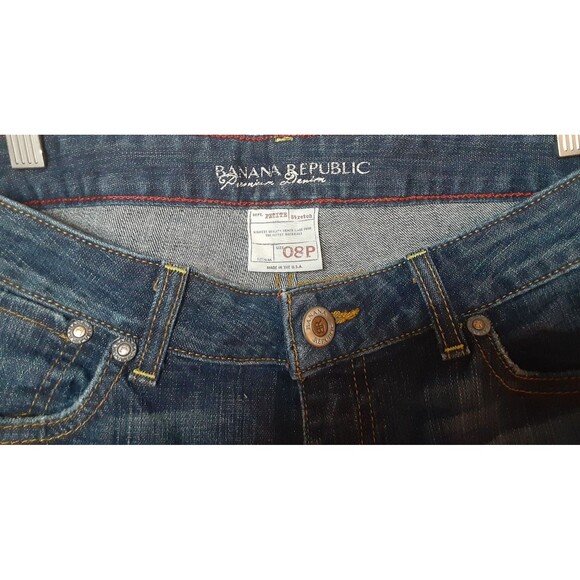 Banana Republic Premium Denim 8P Mid-Rise Straight Jeans 30W Blue - Picture 3 of 3